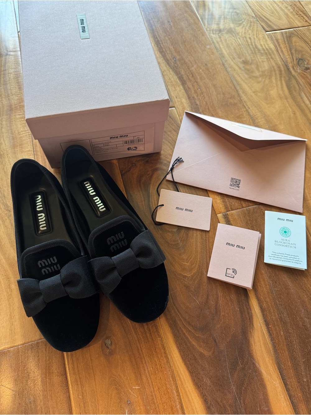 Miu Miu Black Velvet Bow Loafers for Women